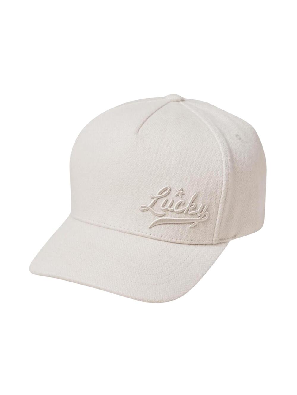 Lucky Brand Wool Dad Hat Cream Embroidered Logo Adjustable Neutral Cap Dad Hat